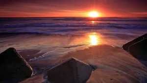 大海夕阳日落风景图片_6