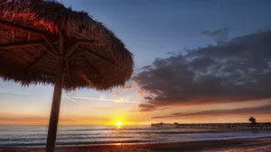大海夕阳日落风景图片_9