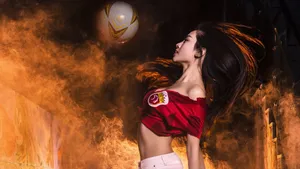 足球宝贝妍子沁性感写真壁纸_2