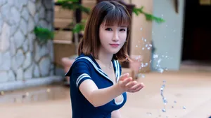 甜美白嫩美女桌面壁纸_7