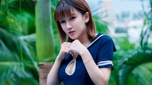 甜美白嫩美女桌面壁纸_9