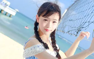 夏日海边少女美女图片_2