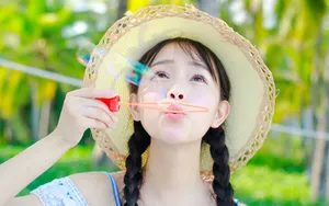 夏日海边少女美女图片_3