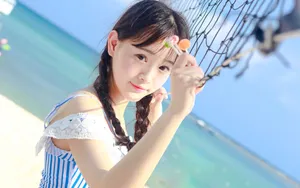 夏日海边少女美女图片_5