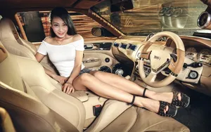 尼桑S14跑车美女模特壁纸
