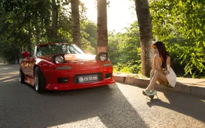 马自达MX5美女性感车模图片_11