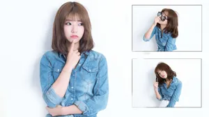 牛仔粉嫩女生写真图片壁纸_8