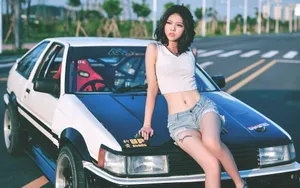 青春凹凸性感美女车模壁纸_3