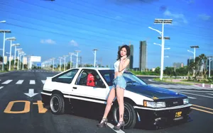 青春凹凸性感美女车模壁纸_13