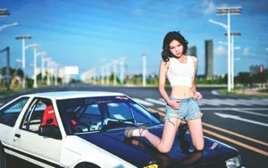 青春凹凸性感美女车模壁纸_14