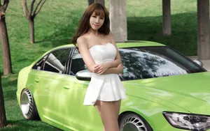 奥迪A6L改装车美女闫佳琪壁纸_6