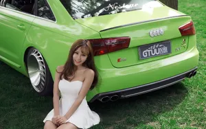 奥迪A6L改装车美女闫佳琪壁纸_9