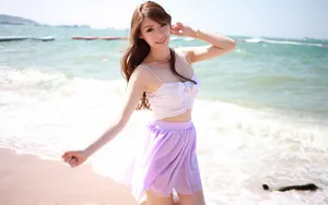 嫩模MARA酱海边写真壁纸