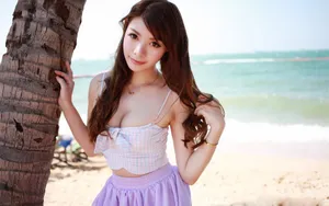 嫩模MARA酱海边写真壁纸_7