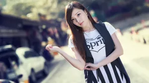 蓝色美女生活写真壁纸_4