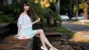 清新美女写真电脑壁纸_4
