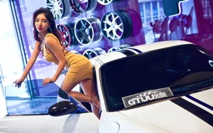 保时捷996 Carrera 美女模特壁纸_10