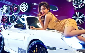 保时捷996 Carrera 美女模特壁纸_11