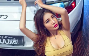 保时捷996 Carrera 美女模特壁纸_12