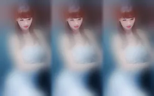 唯美淡蓝色美女图片_4