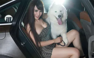 奥迪A6L改装车美女苏夏图片