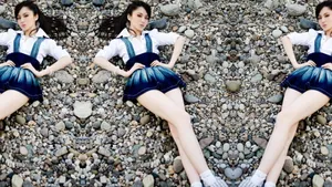 美女蓝燕照片壁纸_14