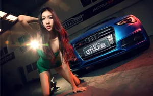 奥迪S5性感女郎宽屏壁纸_6