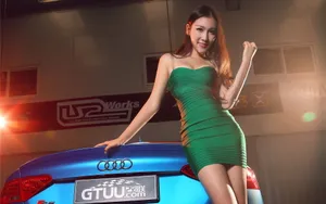 奥迪S5性感女郎宽屏壁纸_14