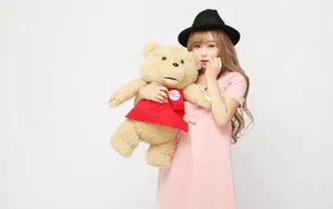 美女模特裴紫绮柏文熊壁纸_8