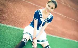 青春校园美女桌面壁纸_11