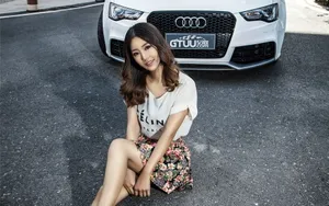 奥迪RS5美女模特壁纸_4