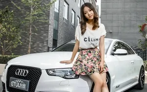 奥迪RS5美女模特壁纸_13