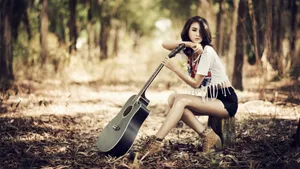 吉他音乐少女图片壁纸_3