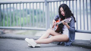 吉他音乐少女图片壁纸_12