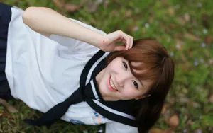 甜美校园女孩壁纸_4
