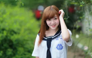 甜美校园女孩壁纸_7