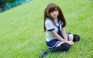 美女学生制服图片壁纸_7