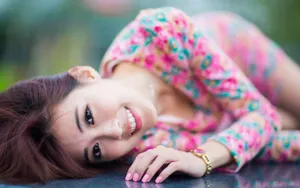 清纯碎花连衣裙美女壁纸_4
