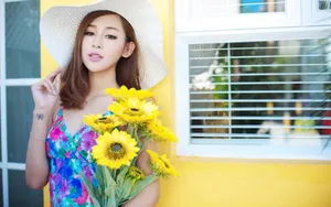 夏日甜美美女写真壁纸_11