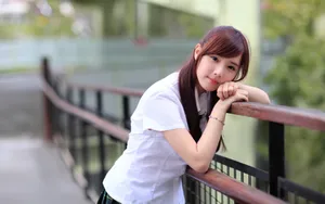爱心学生妹电脑壁纸_8