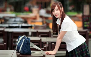 爱心学生妹电脑壁纸_11