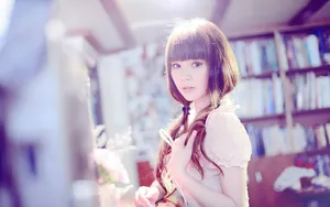 小清新美女模特桌面壁纸_2