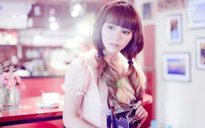 小清新美女模特桌面壁纸_8