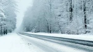冬季雪天道路风景壁纸_2