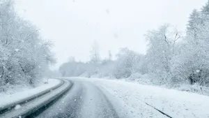 冬季雪天道路风景壁纸_4