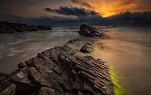 海岸岩石风光图片壁纸_3