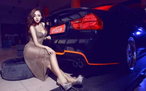 宝马改装车美女车特图片壁纸_3