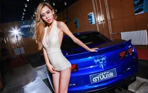 雪佛兰科迈罗美女模特壁纸_11