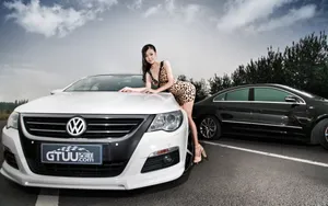 大众改装车美女模特壁纸_6