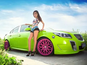 活力气质美女车模与青蜂侠_4